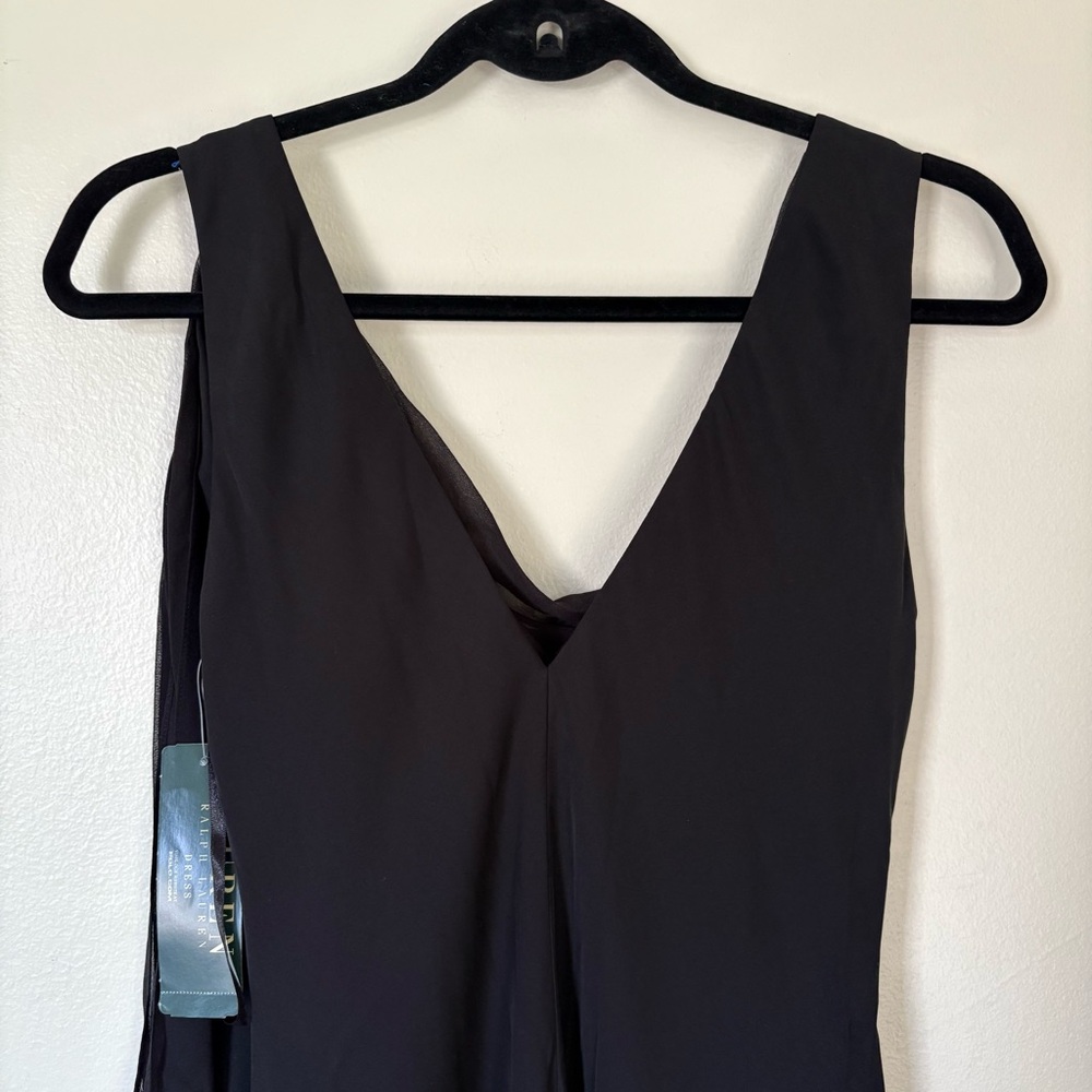 NWT Lauren Ralph Lauren Black Midi Dress Size 10 - Picture 11 of 12